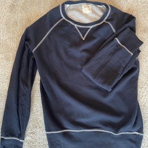 Billy Reid sweater - navy blue - cream colored stitching